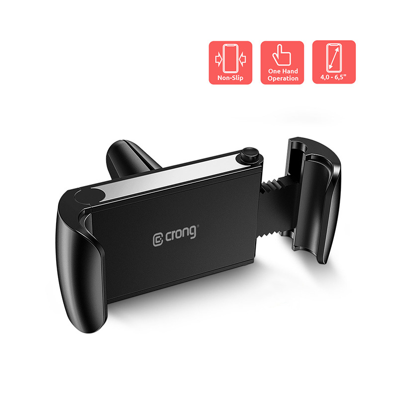 Crong universele slimme autohouder voor 4 - 6,5 inch telefoons, zwart