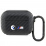 BMW BMAPWMPUCA2 Carbon Double Metal Logo hoesje voor Apple AirPods Pro, zwart