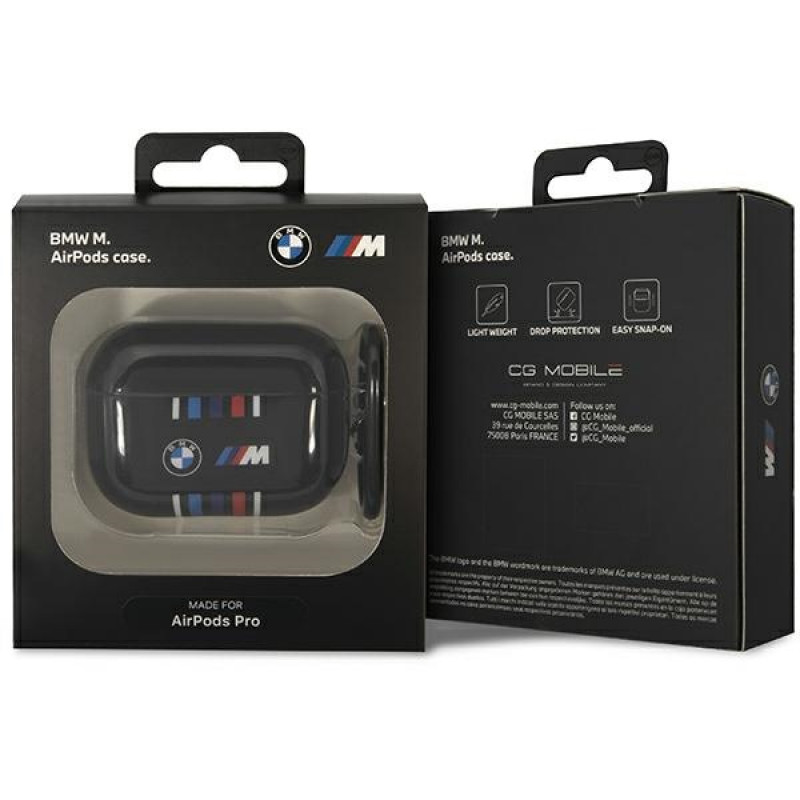 BMW BMAP22SWTK Apple AirPods Pro-hoesje, Multiple Colored Lines, zwart
