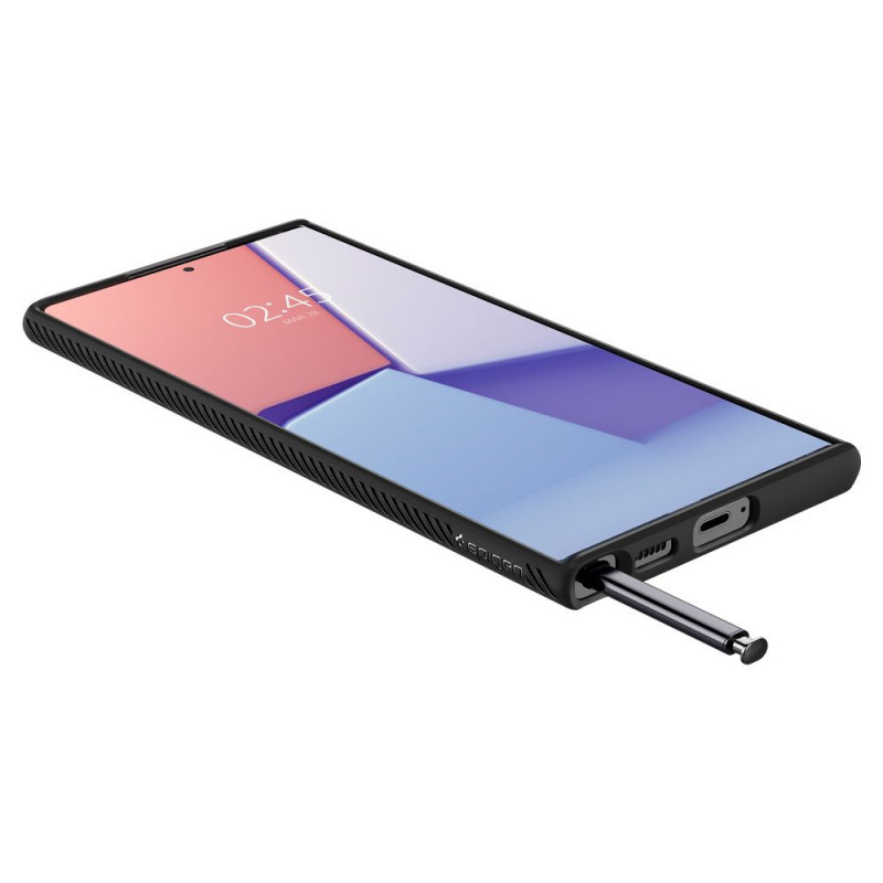 Spigen Liquid Air Samsung Galaxy S22 Ultra-hoesje, mat zwart