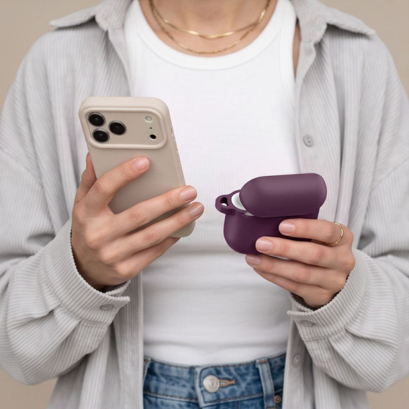 Tech-Protect Silicone Hook THP6103 Apple AirPods Pro 3 oplaadcase-hoesje, bordeaux