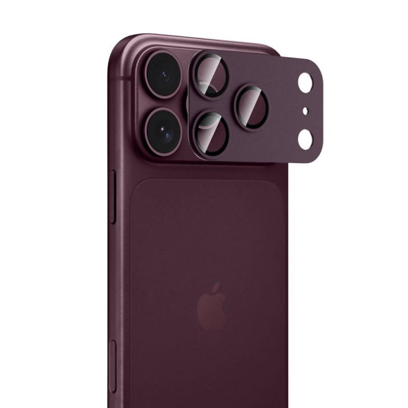 Tech-Protect Camfull Fit+ Apple iPhone 18 Pro cameralensbeschermer, bordeauxrood