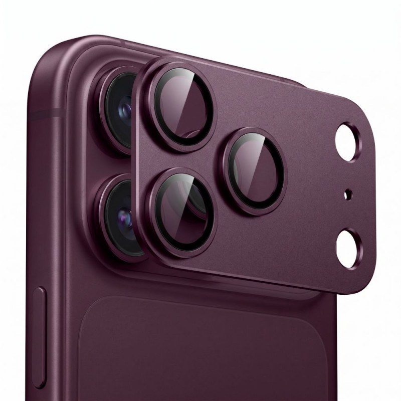 Tech-Protect Camfull Fit+ Apple iPhone 18 Pro cameralensbeschermer, bordeauxrood