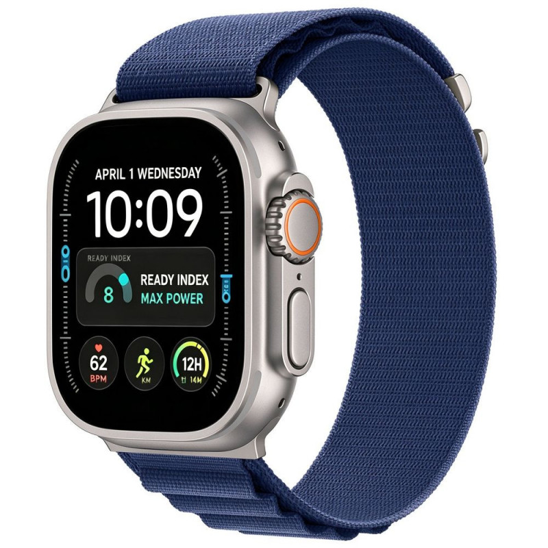Tech-Protect Nylon Pro Apple Watch 8 / 9 / 10 / 11 / 12 / SE / Ultra 44/45/46/49 mm horlogeband, marineblauw