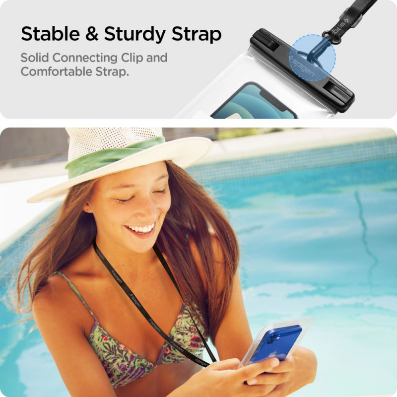 Spigen A601 universele waterdichte hoes (2 stuks), kristalhelder