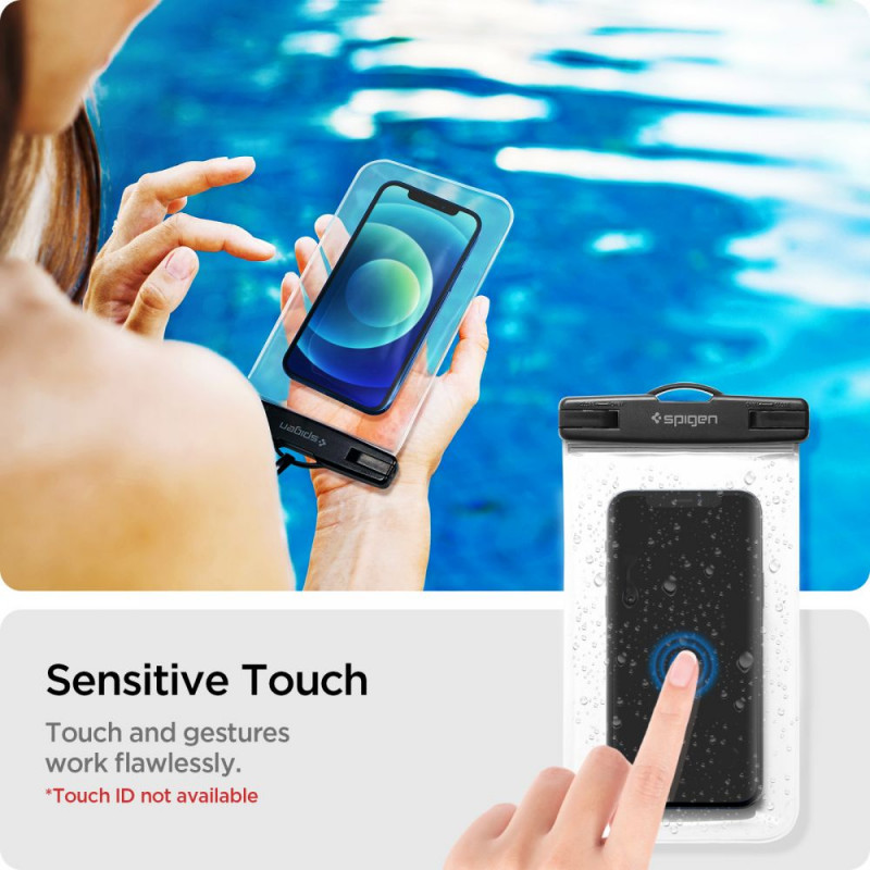 Spigen A601 universele waterdichte hoes (2 stuks), kristalhelder