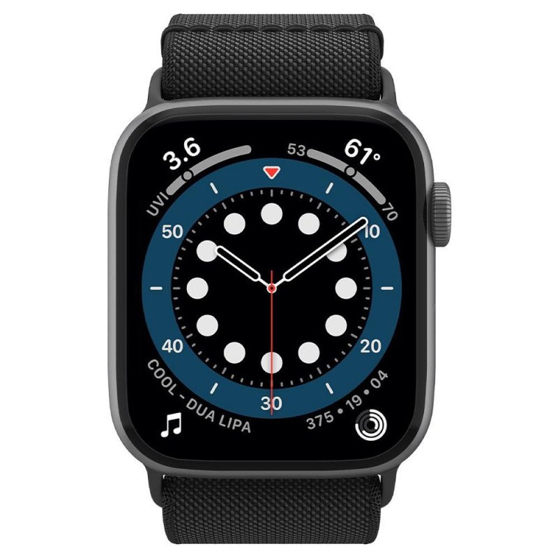 Spigen Fit Lite Band voor Apple Watch 4/5/6/7/SE/8/9/Ultra 44/45/49 mm, zwart