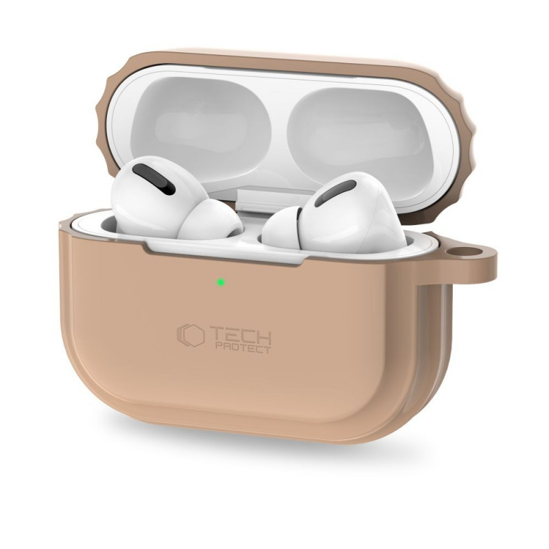 Tech-Protect silicone touwtje hoesje voor Apple AirPods Pro 1 / 2, Cafe Latte