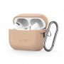 Tech-Protect Siliconen hoesje met haak voor Apple AirPods Pro 1 / 2, Cafe Latte