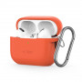 Tech-Protect silicone hoesje met haak voor Apple AirPods Pro 1 / 2, neonoranje