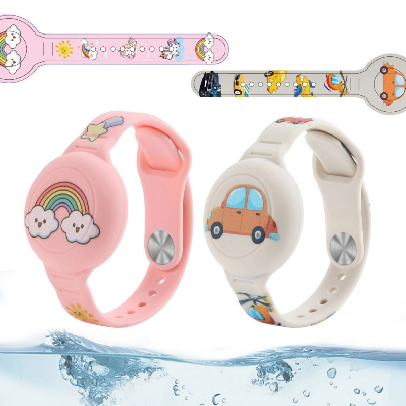 Tech-Protect Smooth Band voor kinderen polsband voor Apple AirTag 1 / 2, kleurrijk (2 stuks)