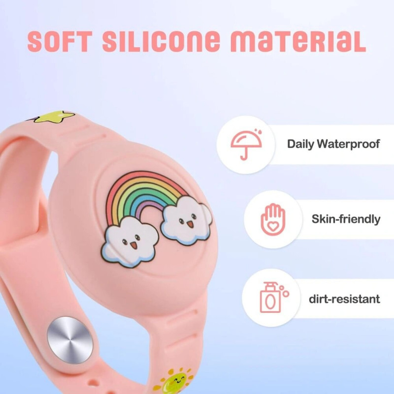Tech-Protect Smooth Band voor kinderen polsband voor Apple AirTag 1 / 2, kleurrijk (2 stuks)