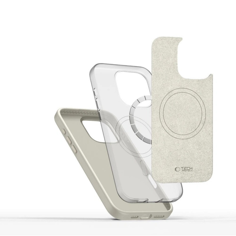 Tech-Protect Silicone Pure MagSafe-hoesje voor Apple iPhone 16 Pro, Cosmic Latte