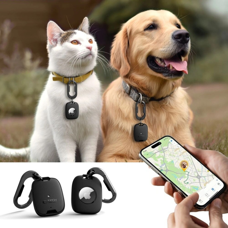 Tech-Protect Velar-hoesje voor Apple AirTag 1 / 2, zwart