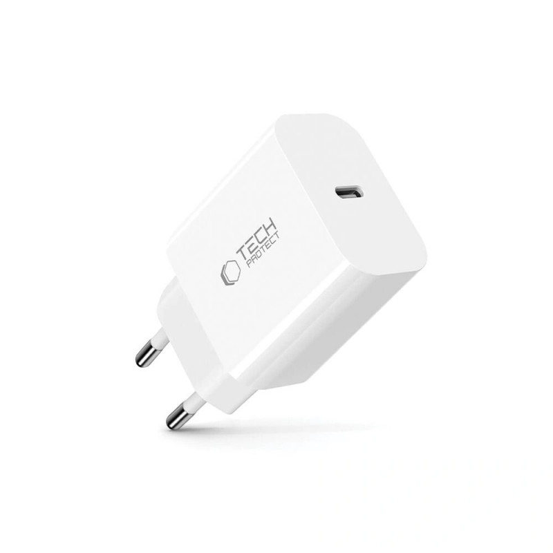 Tech-Protect NC20W 1-poorts USB-C wandlader PD20W, wit