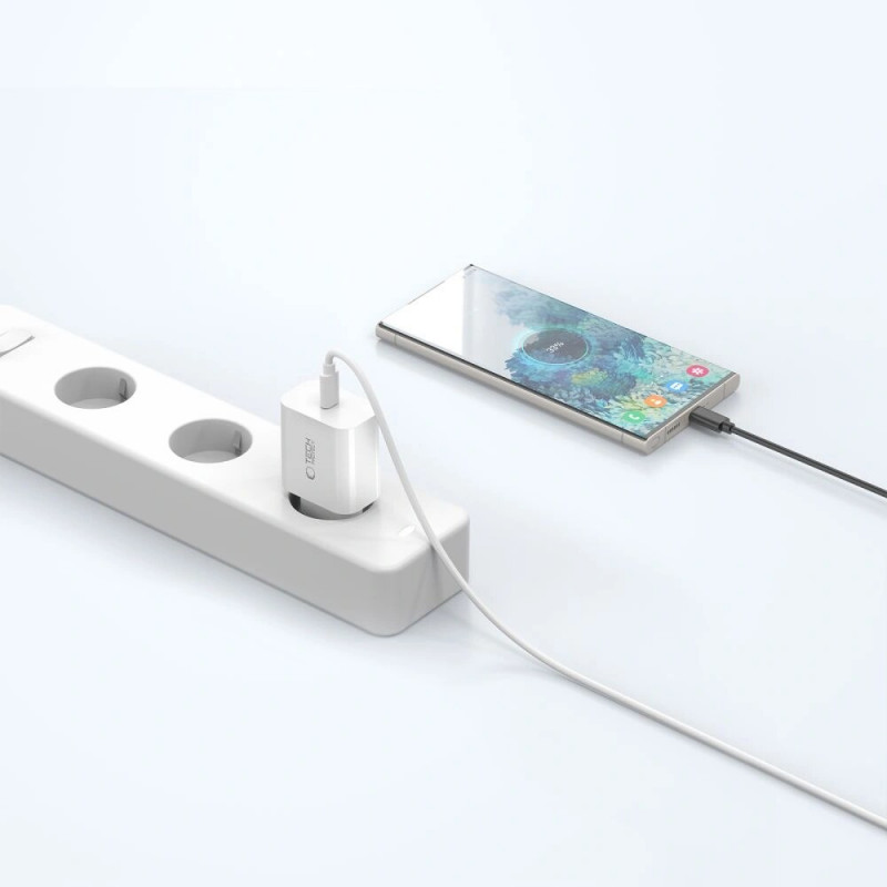 Tech-Protect NC20W 1-poorts USB-C wandlader PD20W, wit