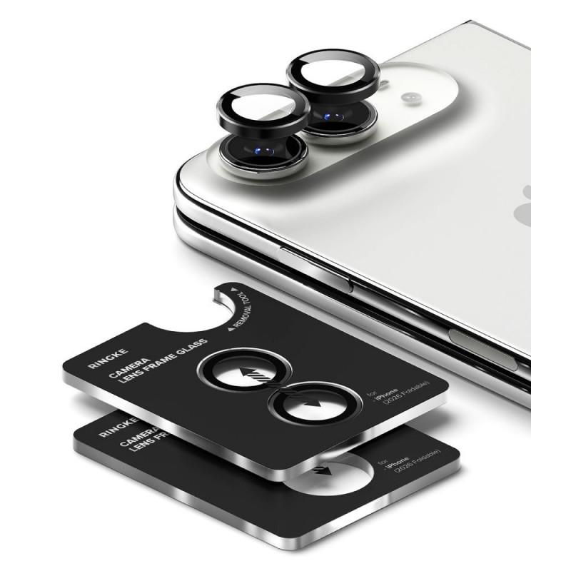Ringke Camera Frame RGK12086 cameralensbeschermer voor Apple iPhone Duo (2 stuks), zwart