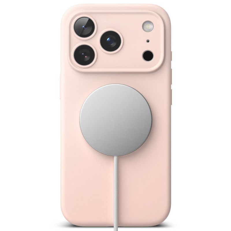 Ringke Siliconen Magnetische MagSafe-hoes voor Apple iPhone 18 Pro, Roze Zand