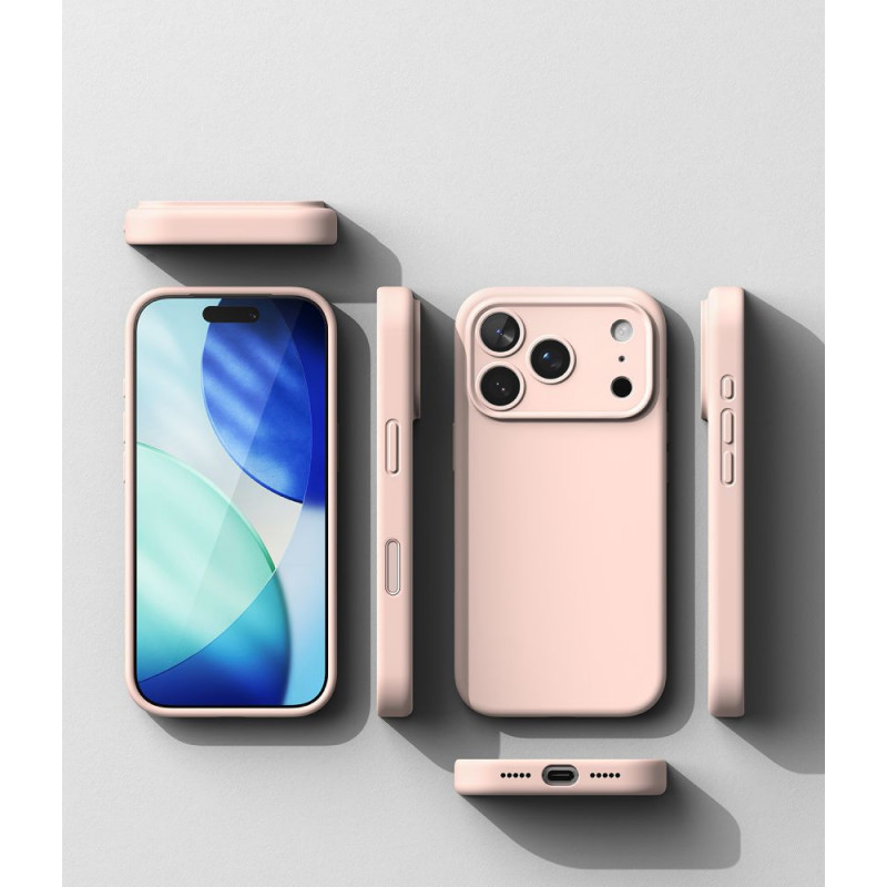 Ringke Siliconen Magnetische MagSafe-hoes voor Apple iPhone 18 Pro, Roze Zand