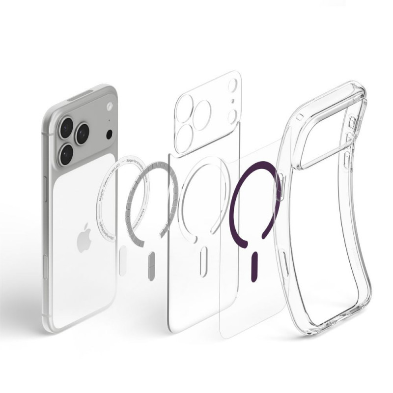 Spigen Ultra Hybrid MagSafe-hoesje voor Apple iPhone 17 Pro Max / 18 Pro Max, transparant/bordeaux