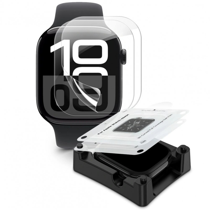 Tech-Protect Supreme Set hydrogelschermfolie voor Apple Watch 10 / 11 42 mm, transparant (2 st.)