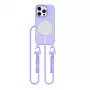 Tech-Protect Magnecklace MagSafe-hoesje met koord voor Apple iPhone 16 Pro, paars