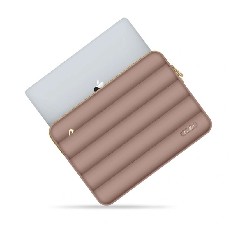 Tech-Protect Puffy Laptop 15-16" hoes met accessoiretas, Walnut