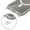 Tech-Protect FlexAir Chain MagSafe-hoesje voor Apple iPhone 16, transparant, met grijze en roze koordjes
