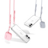 Tech-Protect FlexAir Chain MagSafe-hoesje voor Apple iPhone 16, transparant, met grijze en roze koordjes