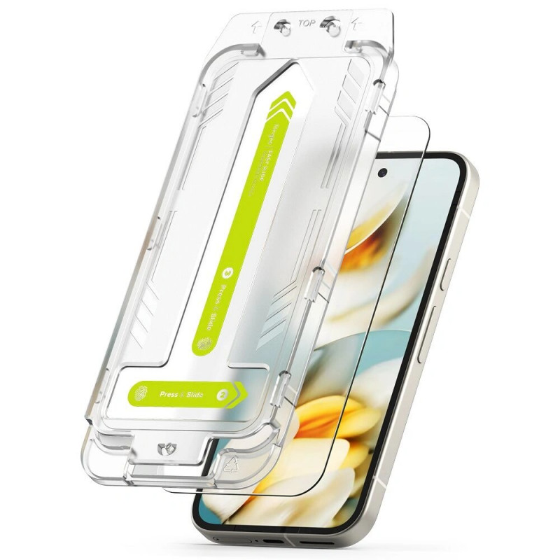Ringke Easy Slide gehard glas voor Google Pixel 9a (2 stuks), transparant