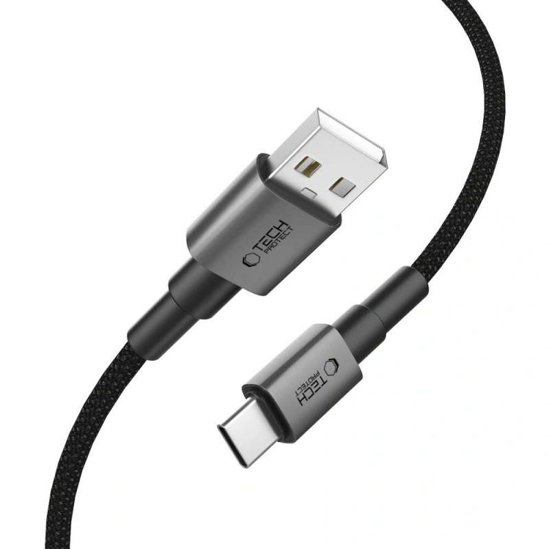Tech-Protect Ultraboost DNA USB-A / USB-C-kabel 15W/3A 100 cm, Iron Grey