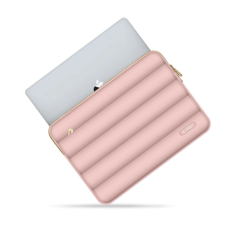 Tech-Protect Puffy Laptop 13-14" hoes met accessoiretas, Dusty Rose