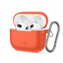 Tech-Protect Siliconen Hook-hoesje voor Apple AirPods 3 met karabijnhaak, Neon Orange
