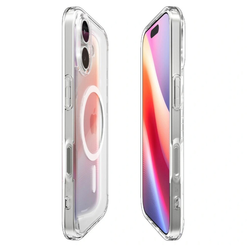 Spigen Ultra Hybrid Mag MagSafe ACS10380 hoesje voor Apple iPhone 17, transparant/wit