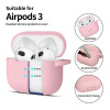 Tech-Protect Silicone Hook-hoesje voor Apple AirPods 3 met karabijnhaak, Dusty Pink