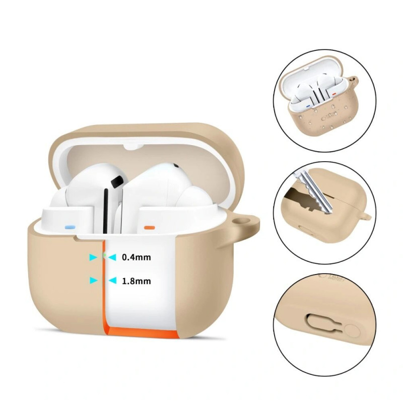 Tech-Protect silicone haakhoesje voor Samsung Galaxy Buds 3 / 3 Pro, Cafe Latte