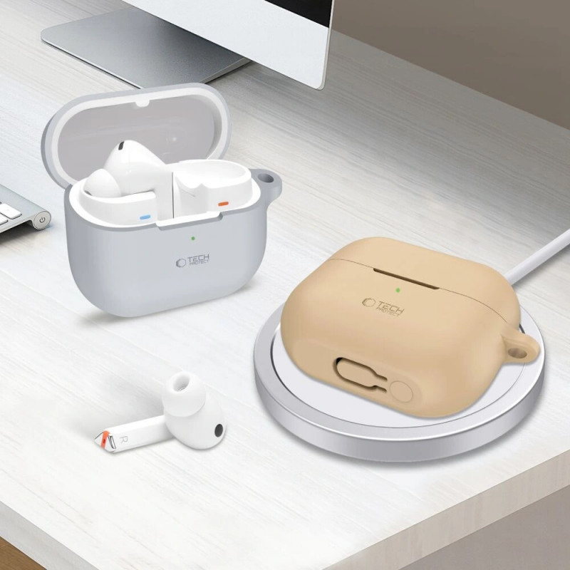 Tech-Protect silicone haakhoesje voor Samsung Galaxy Buds 3 / 3 Pro, Cafe Latte