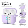Tech-Protect Siliconen Hook-hoesje voor Apple AirPods 3 met karabijnhaak, lavendel