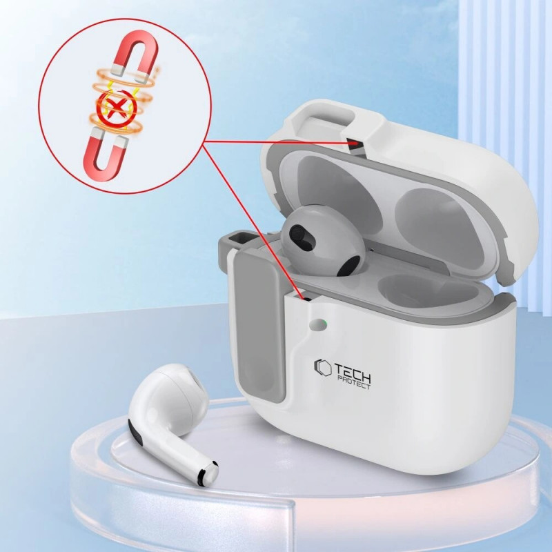 Tech-Protect Slim Hook-hoesje voor Apple AirPods 4, wit