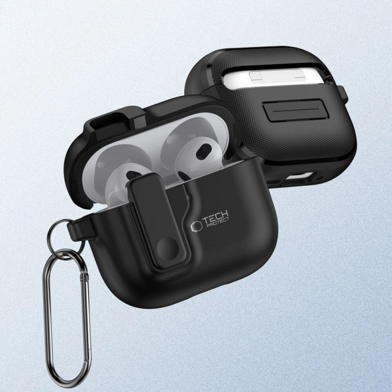 Tech-Protect Slim Hook-hoesje voor Apple AirPods 4, zwart