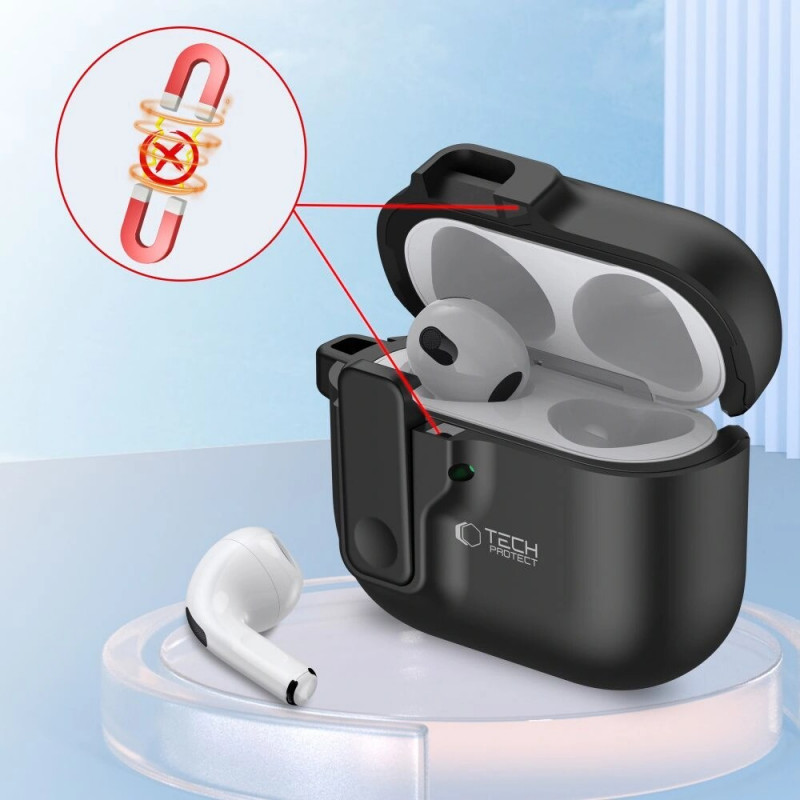 Tech-Protect Slim Hook-hoesje voor Apple AirPods 4, zwart