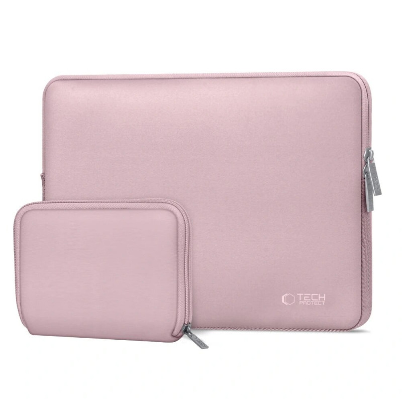 Tech-Protect NeoSlim Laptophoes 15-16" met accessoiretas, Dusty Rose