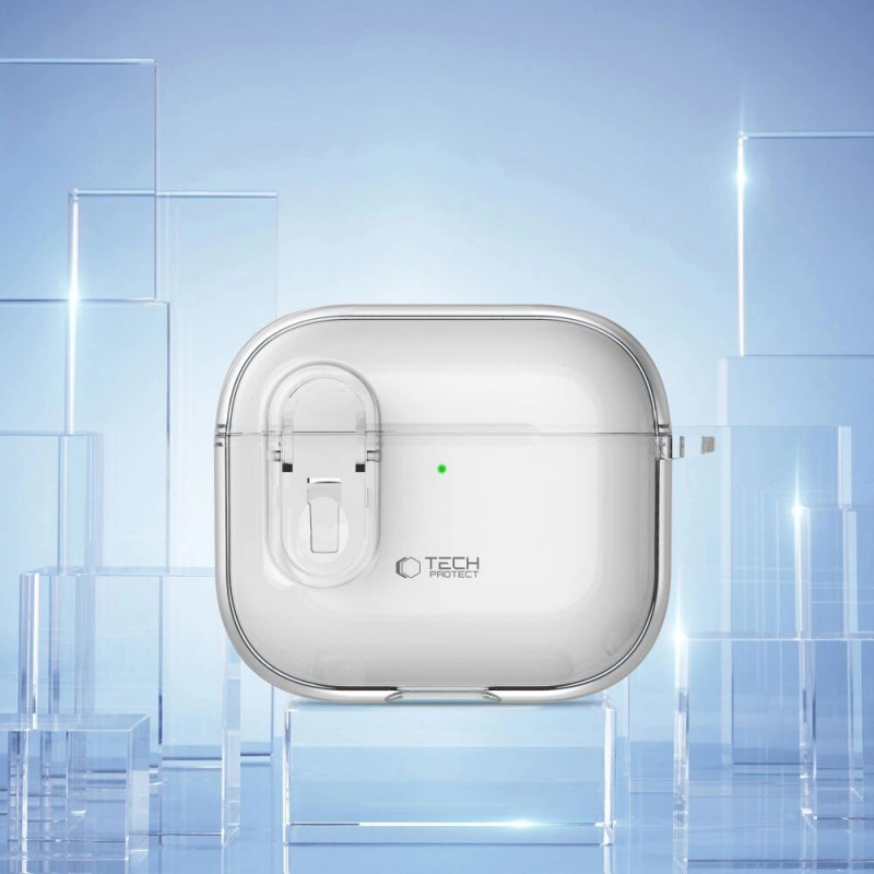 Tech-Protect Slim Hook-hoesje voor Apple AirPods 4, transparant