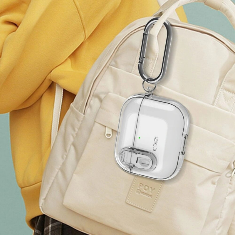 Tech-Protect Slim Hook-hoesje voor Apple AirPods 4, transparant