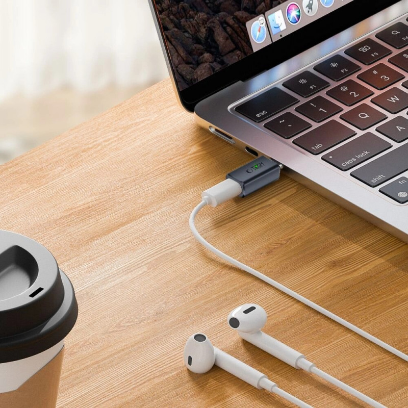 Tech-Protect UltraBoost USB-C naar Lightning audio-adapter, grijs