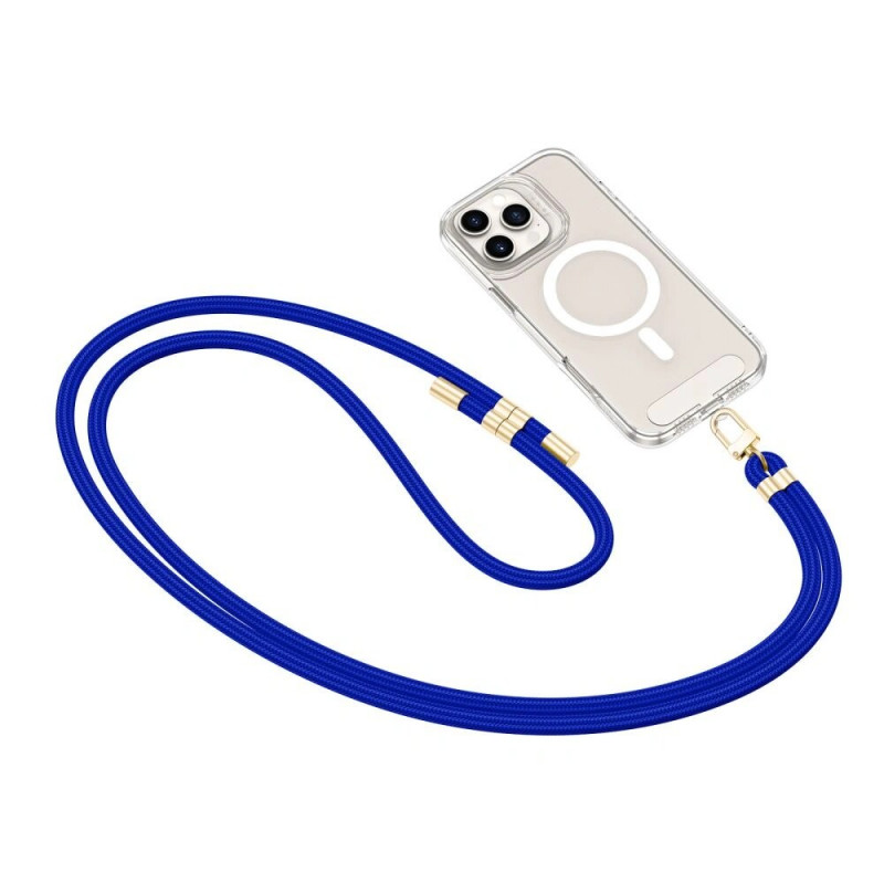 Tech-Protect C7S Rope Crossbody telefoonkoord, Cobalt Blue/goud