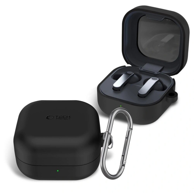 Tech-Protect Siliconen haakhoesje voor Samsung Galaxy Buds 4 / 4 Pro, zwart