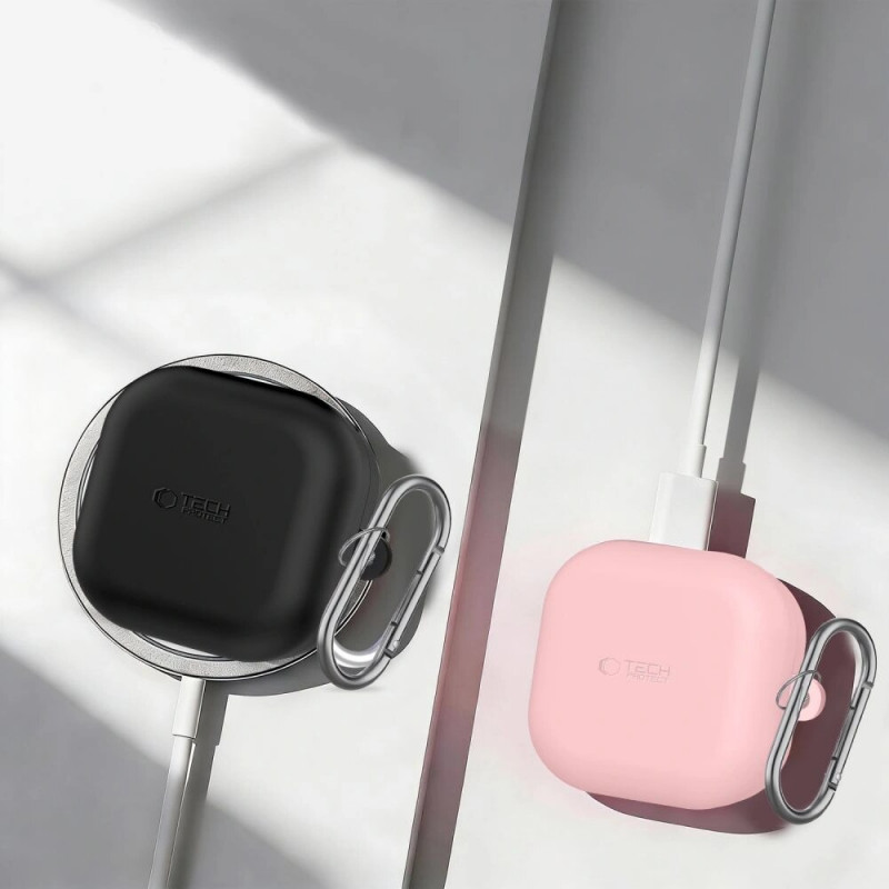 Tech-Protect Siliconen haakhoesje voor Samsung Galaxy Buds 4 / 4 Pro, zwart