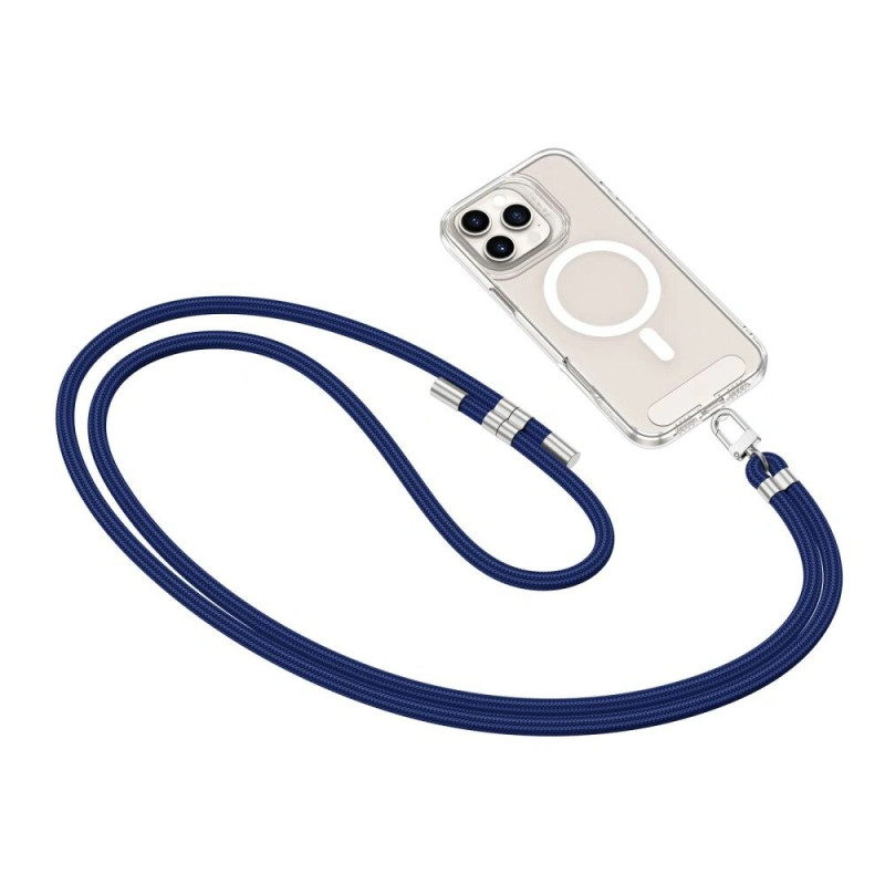 Tech-Protect C7S Rope Crossbody telefoonkoord, marineblauw/zilver