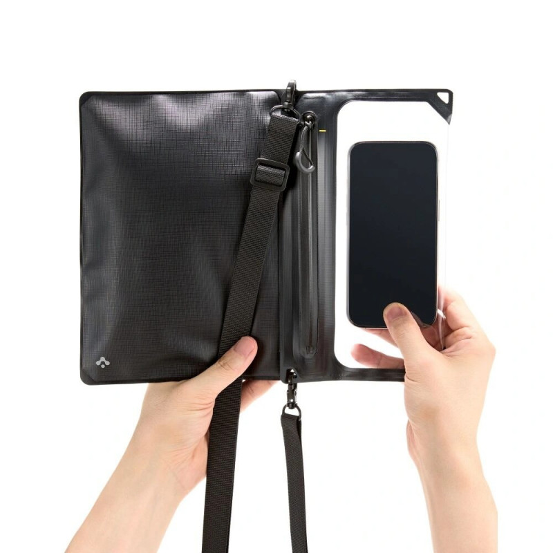 Spigen A640 universele waterdichte crossbodytas, zwart